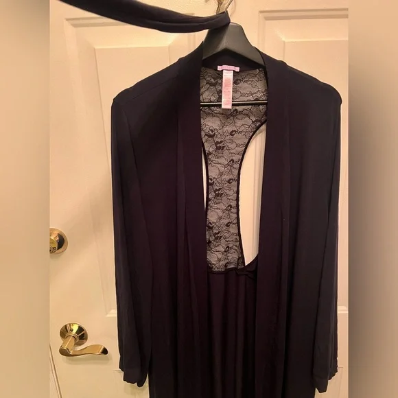 Savage Fenty Woman Robe Black Long Lace Size M/L - Picture 6 of 10